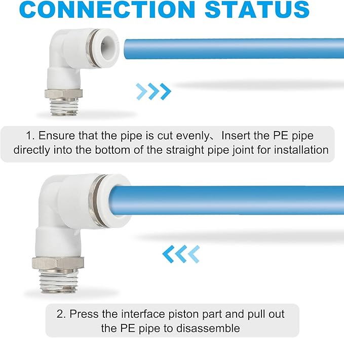 PATIKIL Push to Connect Fitting, 5 Pack Pneumatic Air Elbow Quick Connector 1/4"PT Male Thread x 10mm Tube 90 Degree Connect Tubing Elbow Air Tube Fitting Pneumatic Quick Adapter, White