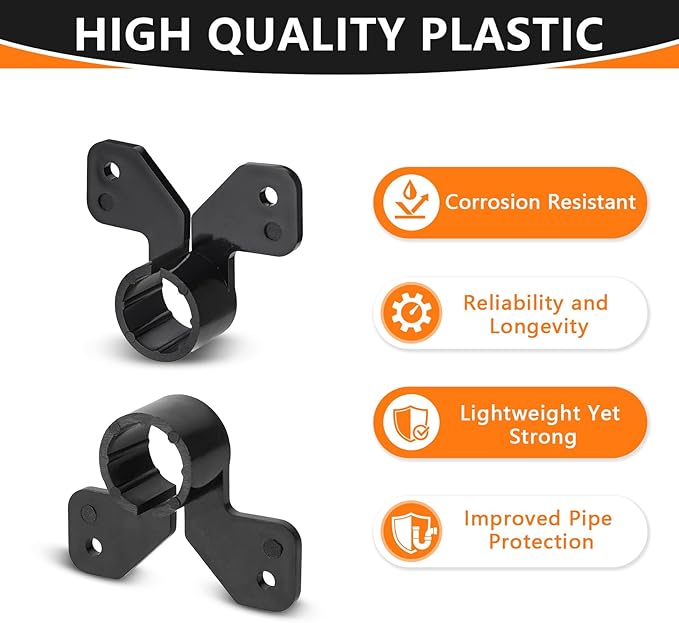 100-Pack HeSun 1" PEX Suspension Pipe Clamps, Black Butterfly Style, Fit for PEX, Copper, CPVC Pipe