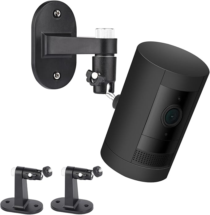 ALERTCAM 2Pack Adjustable Security Wall Mount Bracket for Stick Up Cam & Outdoor Cam Plus, Perfect View Angle for Your Surveillance Camera System - Black