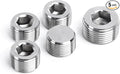 Stainless Steel 316 Hex Socket Plug, 1/4" NPT Male, Pack of 5