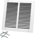 10"W x 10"H [Duct Opening Size] Steel Return Air Grille, Air Return Vent Cover for Ceiling and Sidewall - HVAC Air Vent Covers - [Outer Dimensions: 11.75"W x 11.75"H]