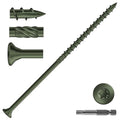 #14 x 6 Inch Deck Screws (23Pcs) 1lb. Carbon Steel, Green, Flat Head, Rust Resistant epoxy Coated, with T30 Star Bit