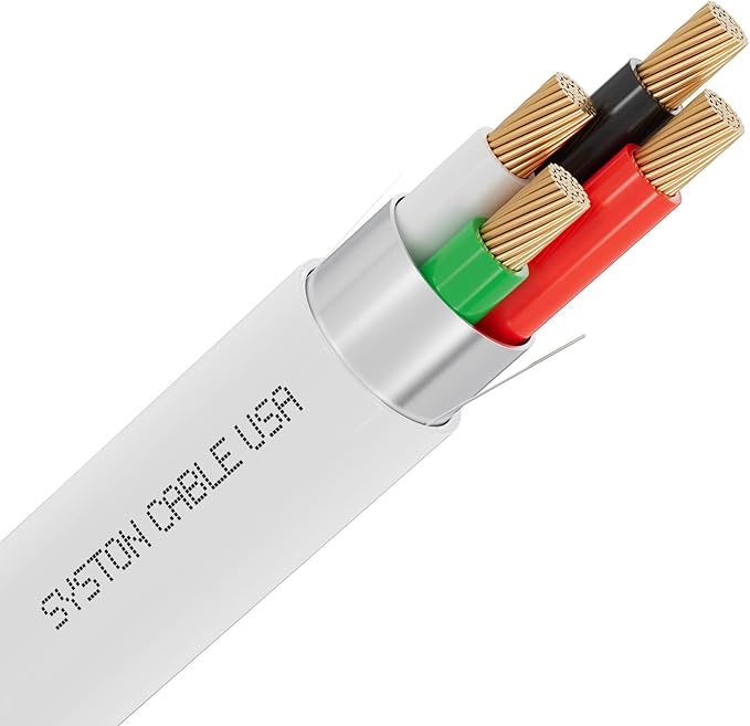 SYSTON 18/4 Fire Security Burglar Station Sound Alarm Control Cable Wire, Riser-Rated CMR/CL3R Shielded 100% Copper Stranded UL/ETL,UV Resistant RoHS for Indoor/Outdoor Low Voltage Applications Use