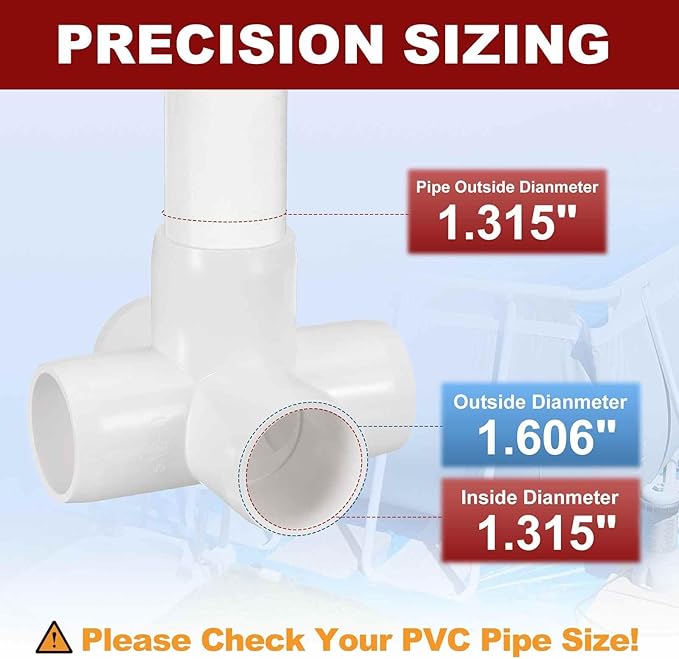4Pcs 1" Elbow PVC Fitting, SCH40 5-Way Cross Furniture Grade PVC Pipe Fitting, DIY Corner Elbow Connector for Building Furniture, Greenhouse Frame Connection, Socket x Socket