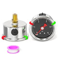 0-15PSI Stainless Steel Glycerin Filled Pressure Gauge 1.5" Black Dial Size, 1/8" NPT Back Mount, for Tube, Water Pump, Gas, Liquid, Pressure Test (with Range Mark Pointer)