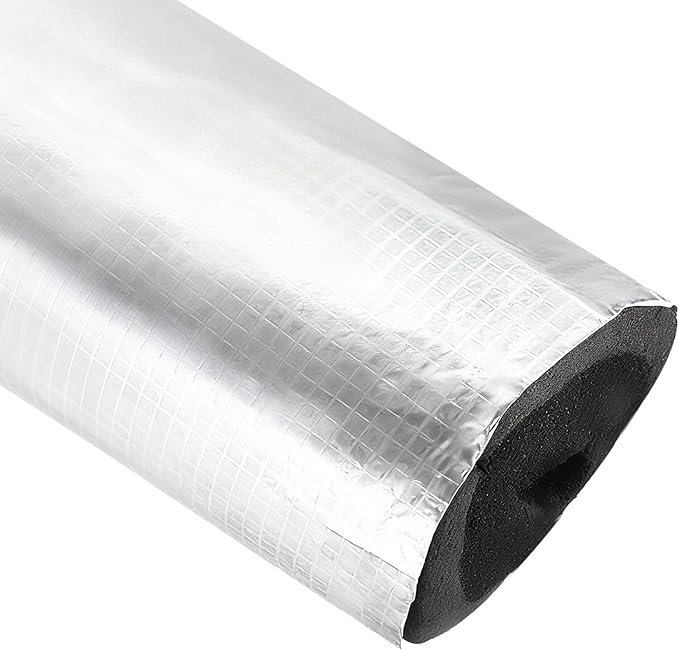 PATIKIL Pipe Insulation Foam Tube, 3.3FT Length Self Adhesive Pipe Freeze Protection Wrap with Aluminum Foil 1.26"(32MM) ID x 5cm Thickness for Outdoor Winter Irrigation