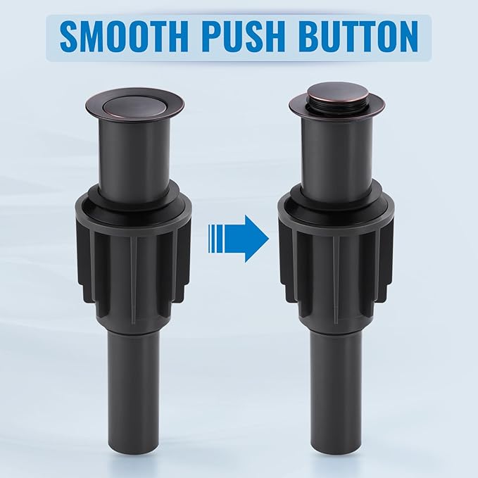 ALEASHA Pop Up Sink Drain Without Overflow, Bathroom Sink Drain Vessel Sink Stopper Pop Up Sink Drain Stopper, Pop Up Drain for Bathroom Sink Drain Strainer for Hair Catcher,Oil Rubbed Bronze