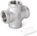 TAISHER 1PCS Stainless Steel 4 Way Pipe Fittings, 2-1/2" x 2-1/2" x 2-1/2" x 2-1/2" NPT Female Pipe Fittings