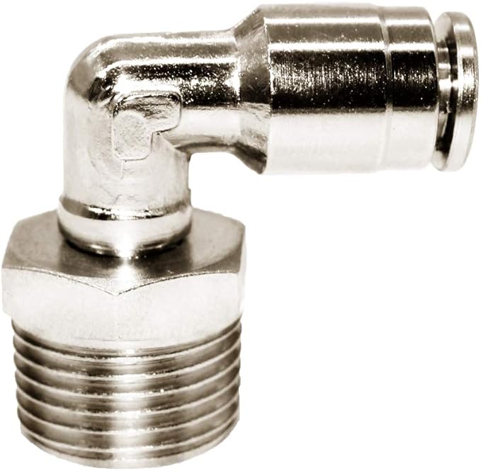 Beduan Brass BPL Push to Connect Air Fittings Elbow 1/4" Tube OD x 1/2" NPT Male 90° Degree Adapter