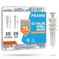 Drywall Anchors and Screws Kit – 30pcs #8 x 1-1/4” Self Drilling Anchors – No Pre-Drill Required – Heavy Duty Wall Anchors for Drywall – Holds Up to 75lbs