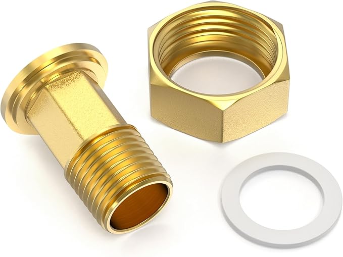 GASHER 2Pcs Brass Water Meter Pipe Fitting，3/4" NPT Male x 1" Female Adapter Pipe Fitting