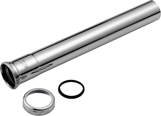 ZM 1-1/2 Inch Heavy Duty Extension Tube with Slip Joint Connection, 12 Inch Length, 22 Gauge, Brass Plumbing Fitting, Chrome