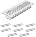 1 PCS Floor Vents Floor Registers 2x10 inch, Heavy Duty Metal Heat Air Vent Covers 2 X 10 with Rust Proof Finish for Home Office Wall Floor Registers Grilles & Vents (1, White, 2x10 Inches)