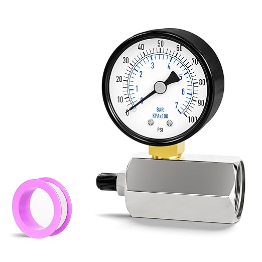0-100PSI Gas Pressure Test Gauge, 3/4FNPT Connection 2" Dial Size, Chrome Plated Steel Body Assembly, for Measuring The Pressure of Gas Line, Gas Circuit, Air