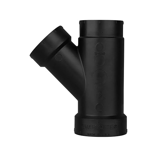 Charlotte Pipe 2" X 1-1/2" X 1-1/2" Wye Pipe Fitting - Reducing (Hub x Hub) Schedule 40 ABS DWV (Drain, Waste and Vent) Durable and Easy to Install for Home or Industrial Use (Single Unit)