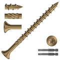 #10 x 2-1/2" Deck Screws (318Pcs) 4lb. Carbon Steel, Yellow, Flat Head, Rust Resistant epoxy Coated, with T25 Star Bit