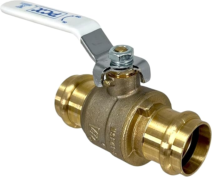 PROCURU 10-Pack 1-Inch Press Copper Ball Valve, Heavy Duty Brass Body, Full Port, LF Certified Safe (3BP100-10P)