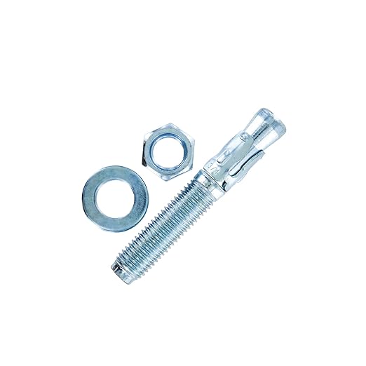 Conquest 3/4" x 4-3/4" Zinc Plated Wedge Anchors (Box of 10) – High Performance Concrete Anchors – Rust Resistant Zinc Plating for Dry Interior Environments – Heavy Duty Fastener for Concrete