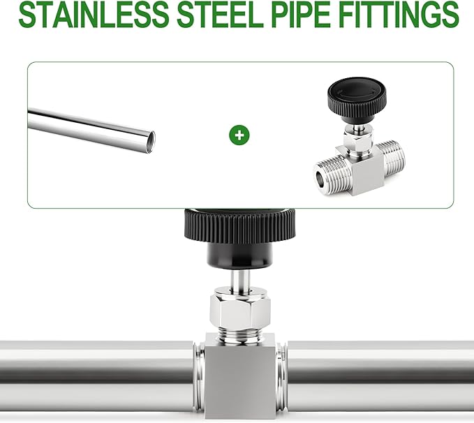 TAISHER 1PCS 304 Stainless Steel Straight Needle Valve 3/4" NPT Male For Flow Control Water Gas Oil
