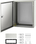 VEVOR NEMA Steel Enclosure, 20 x 16 x 8'' NEMA 4X Steel Electrical Box, IP66 Waterproof & Dustproof, Outdoor/Indoor Electrical Junction Box, with Mounting Plate