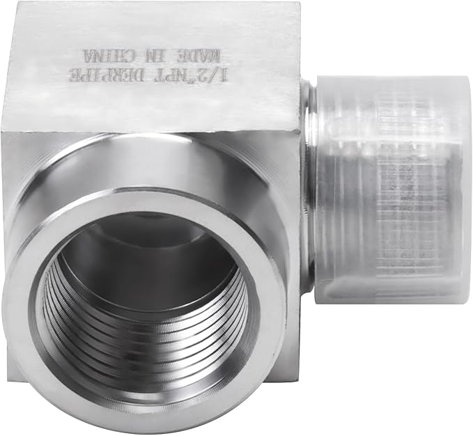 90 Degree Street Elbow - 1/2" NPT Male to 1/2" NPT Female Stainless Steel 304 Heavy Duty Forged Square Barstock Street Elbow Adapter Pipe Fitting (pack of 5)