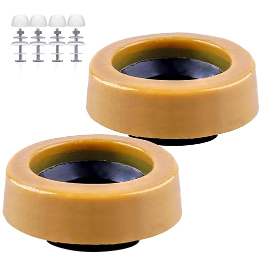 Extra Thick Toilet Wax Ring Replacement Kit, 2 Sets Wax Ring for Toilet For New Install or Re-seat, Universal Wax Ring Kit for Toilet with Flange and Bolts, Fits 3" & 4" Waste Lines, Easy Installation
