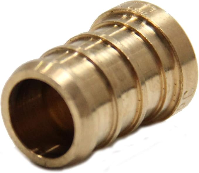 (Pack of 50) EFIELD Barb Crimp Pex 3/4-inch Plug (End Cap) Brass Fittings, ASTM F1807,(PEX1807232-50PCS)