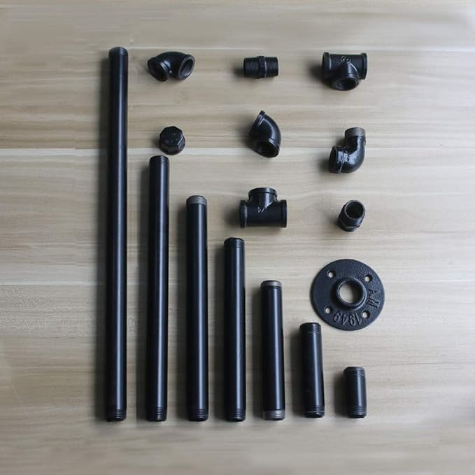 GeilSpace Cap, Malleable Iron Pipe Fittings - Vintage DIY Industrial Shelving, Industrial Decor, Furniture DIY (3/4", Black)