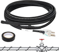 24FT Self-Regulating Pipe Heating Cable with Thermostat,Heat Tape for Water Pipe Freeze Protection,Pipes Heating Trace System for Home Supply Pipes,120V 5W/FT