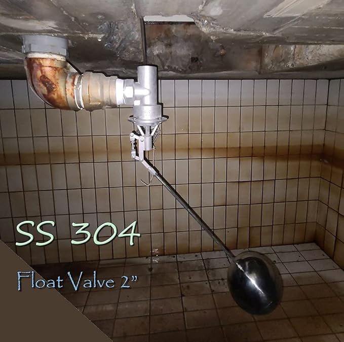 Viton sealing, 304 Stainless Steel Balanced Float Ball Valve, Tank Mount, 100 Psi (2")