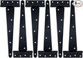 HLMOptimo Heavy Duty T Hinge Tee T Strap Shed Gate Barn Fence Door Hinge Wrought Rustproof All Size Black (6 pcs, 12 inch)
