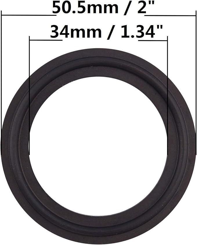 DERNORD 1.5" Buna-N (NBR) Sanitary Gasket Fits Tri-Clover Type Ferrule (Pack of 5)