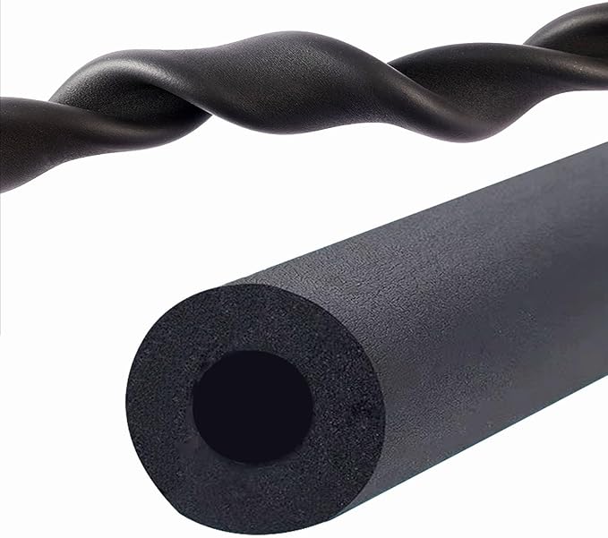 Pipe Insulation Foam Tube, Pipe Cover Wrap Roll Bar Padding Black Pool Noodles Rubber Plastic Insulation Lagging Wrap for Fitness, Tools Handle Support 1.8/2m Length(ID25mmxT9mmx1.8m)