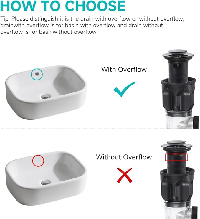 Flexible P-Trap Sink Drain Pipe, Bathroom Sink Drain Kits with Strainer Basket Hair Catcher and pop-up Stopper, Fits 1-1/4",1-1/2"and 2" Drain Hole,Matte Black