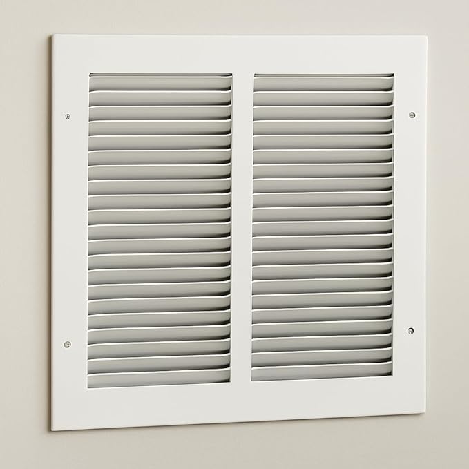 10 x 16 Inch Return Air Vent Cover, Solid Steel HVAC Grille for Wall or Ceiling, White Duct Opening, Durable Return Air Vent Cover, Airflow Ventilation Grille for Home or Office