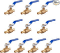 10-Pack EFIELD 3/4 Inch Barb Crimp Pex Brass Full Port Shut-off Ball Valve for Plumbing Application, Blue Level,(VALVE018)