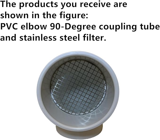PVC Vent Cap 1 pcs 90-Degree for 2" Schedule 40,PVC Termination Cap,Vent Cover Screen,Round Furnace PVC Pipe Stainless Steel Roof Vent Cap,Installation not Required That PVC Elbow,or Coupling