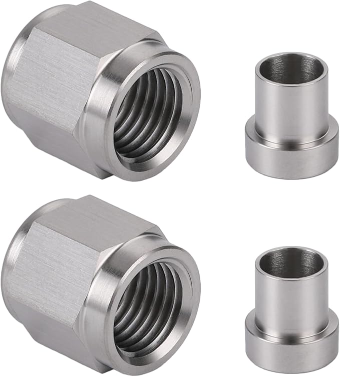3AN Hardline Stainless Steel Tube Nut and Sleeve Fitting for 3/16" OD Tubing, 2 Sets