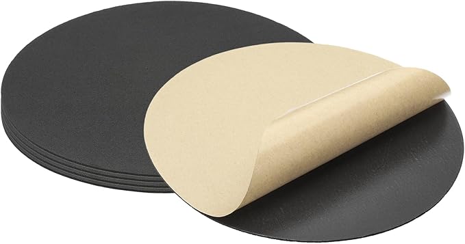 PATIKIL 10 Inch Diameter Lamp Base Felt 5Pack 2mm Thick Foam Adhesive Non-Slip EVA Protection Pad Mat for Lamp Furniture DIY Craft, Black