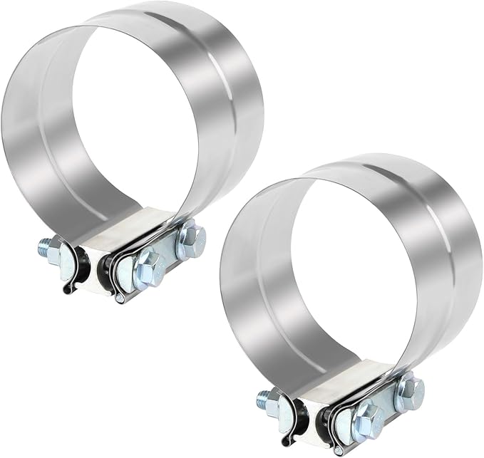 5 Inch Exhaust Clamp,5 In Lap Joint Exhaust Band Clamp Stainless Sleeve Coupler For Mufflers,Exhaust Pipe(2 PCS)