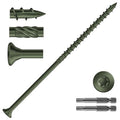 #14 x 6 Inch Deck Screws (150Pcs) 6lb. Carbon Steel, Green, Flat Head, Rust Resistant epoxy Coated, with T30 Star Bit