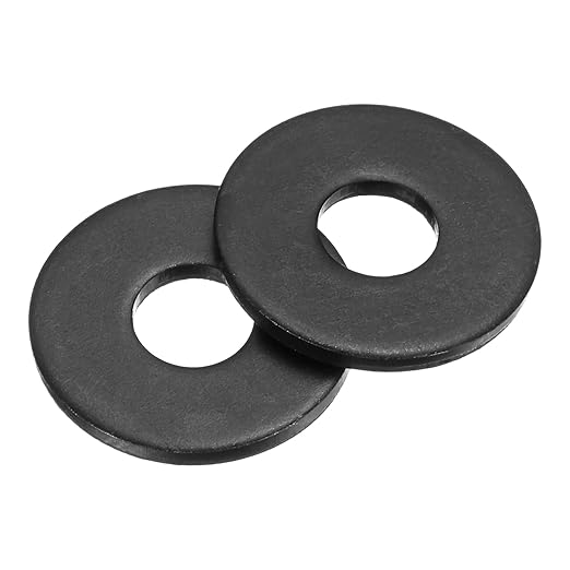 uxcell 50Pcs M6 Fender Washers, Carbon Steel Flat Washer 18mm OD, 1.5mm Thickness, Metal Gasket for Screws and Bolts, Black Oxide