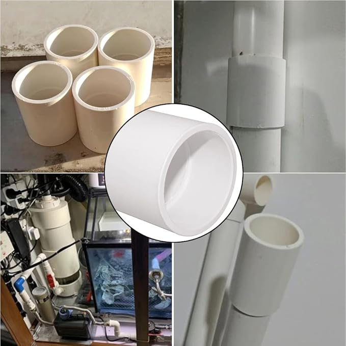 10PCS 1" PVC Pipe Fitting Coupling Connector Adapter Pipe Fitting Slip (Socket x Socket) Schedule 40 White Color