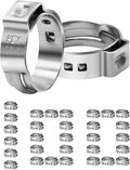100 Pack 3/4 Inch PEX Cinch Clamps, Stainless Steel Single Ear Hose Clamps, for PEX Pipe