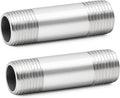 ChillWaves 304 Stainless Steel Pipe Fitting, Nipple Cast Pipe 3/4" NPT Male x 3/4" NPT Male Thread 4" Length(100MM)(2-PACK)
