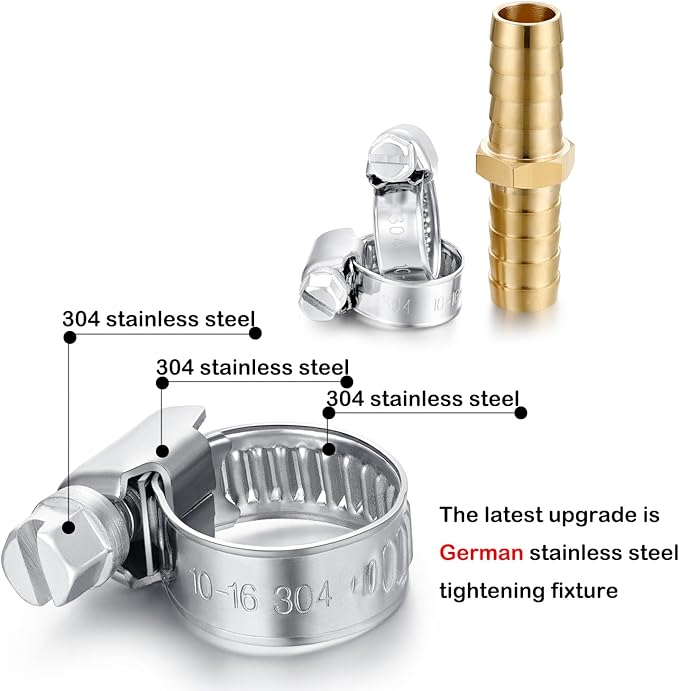 Garden Hose Repair Connector, Solid Brass Hose Repair Kit, 1/2 Inch Garden Hose Repair Fittings (1/2"Barb-6 Set)