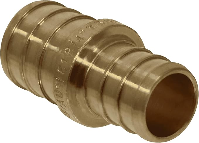 XFITTING 25 PCs Pex Coupling, 3/4 Inch x 5/8 Inch, Brass, Coupling, .75" x .625"