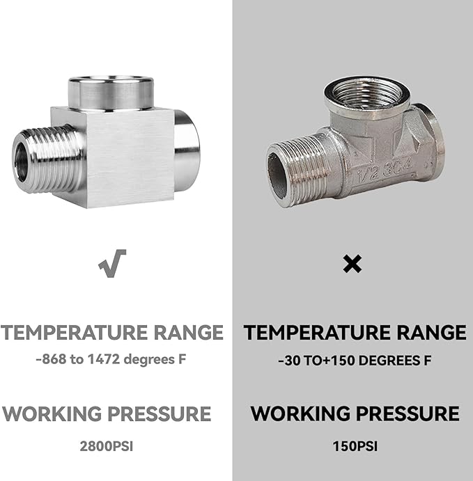 1 piece 1/8 npt tee Fittings, npt 1/8 tee Female to Male, 3Way Connector, Fabricate of 304 Stainless Steel.