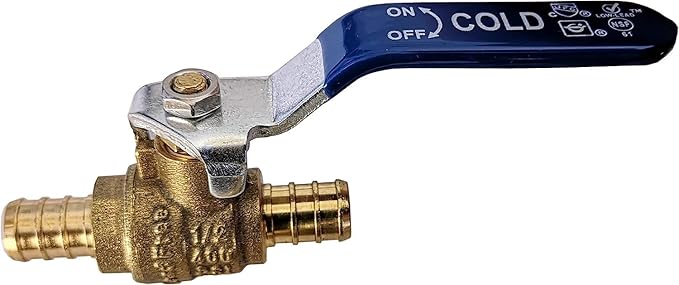 XFITTING 4 Pieces 1/2" Pex Ball Valve Hot & Cold, 24-2-1&2=4X (4 Packs)