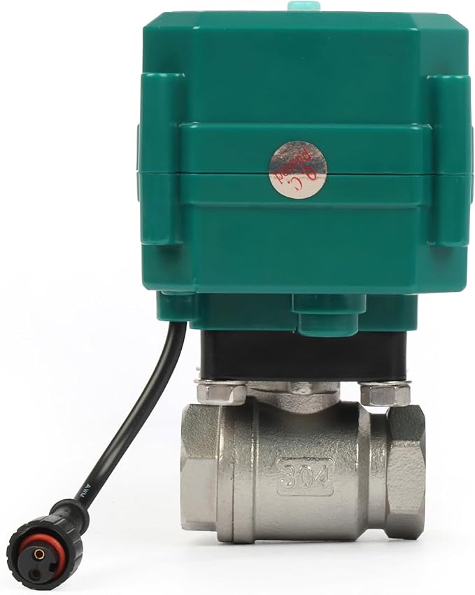 U.S. Solid 1/2" Smart Motorized Ball Valve - Stainless Steel Remote App Mobile-control Electrical Ball Valve with Manual Switch, Plug Connection